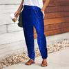 Women Starry Sky Printing Pants Lace Up Elastic Waist Loose Trousers Casual Long Pants Trousers with Pockets