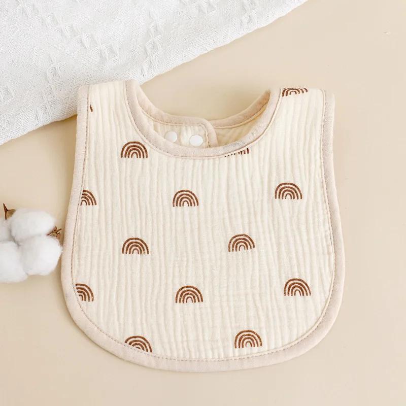 New Gauze U-shaped Baby Bibs Cute 6 Layers Cotton Saliva Towel Newborn Burp Cloths Bandana Scarf for Boy Girl Feeding Drool Bib