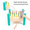 Wood Knock Nails Tool Toy Montessori Baby Hammer Hit Wooden Toys  Hand-eye Coordination