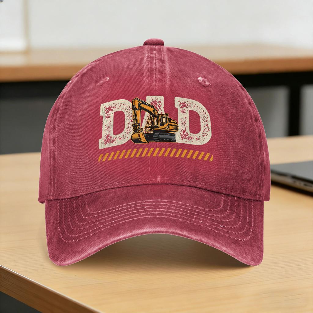 Excavator Dad Fathers Day Construction Father Birthday Casual Baseball Cap Trucker Hat High Quality Fashion Baseball Caps
