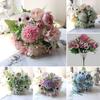 Artificial Flowers Bunch Realistic Faux Silk Flowers Long-Lasting Hydrangea Rose Fake Flowers for Vase Flower Arrangement Home Decor Wedding