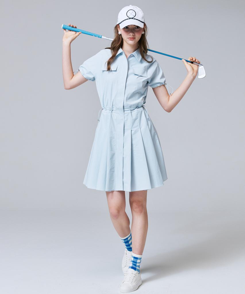 Cream Golf Signature Pleated Dress