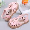Сандалии для девочек с жемчугом, бантом, Т-образным ремешком, дышащие детские сандалии на плоской подошве, детские пляжные туфли с открытым носком, стразы, принцесса
