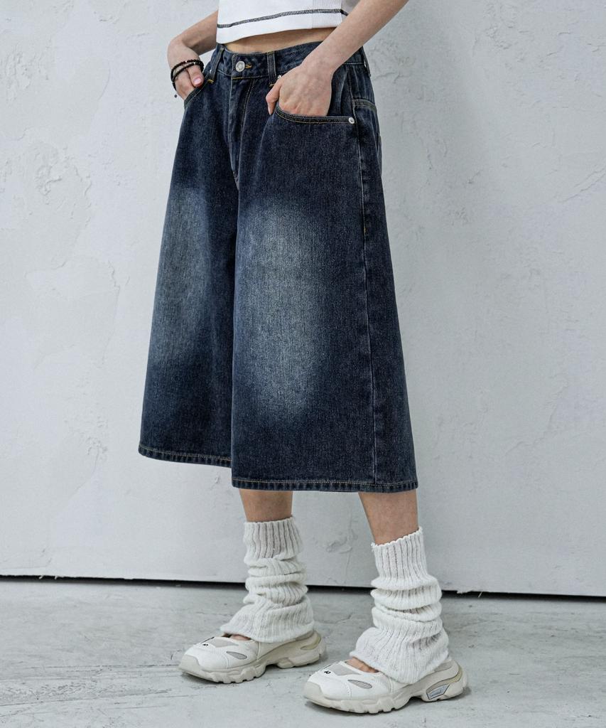 AVANDRESS Amg Denim Shorts Deep Blue