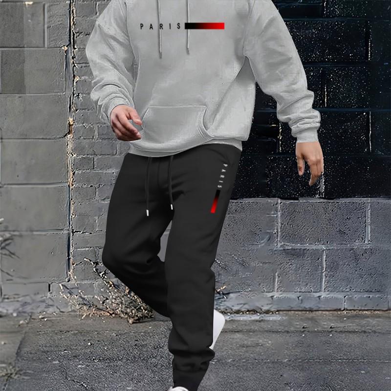 Mens Hooded Sweatshirt Tracksuit Set Cotton Blend Loungewear Young Adults
