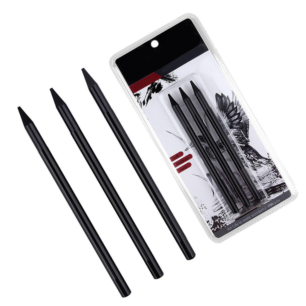 Набор профессиональных угольных карандашей для рисования, 3 шт. Мягкие, средние и твердые угольные карандаши для Sketchi