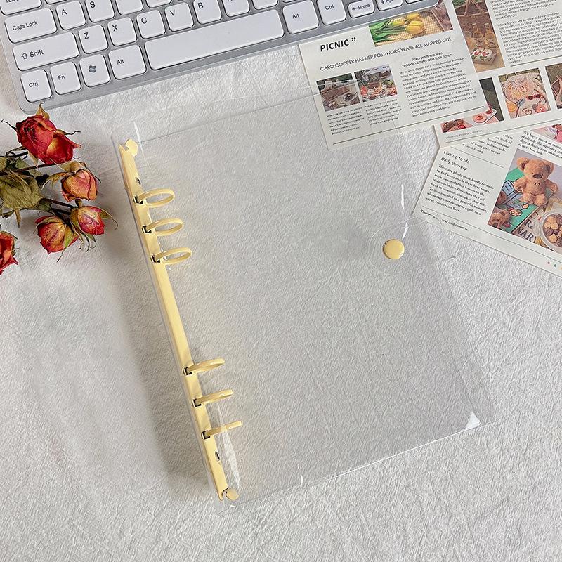 INS Style Transparent PVC Soft Leather Notebook Cover, A5 Loose-Leaf, Cute & Simple A6 Design