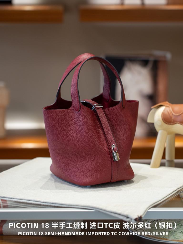 Picotin18 Сумка-тоут с ручкой половинной длины из коровьей кожи верхнего слоя Сто стилей Классическая женская сумка Сумка