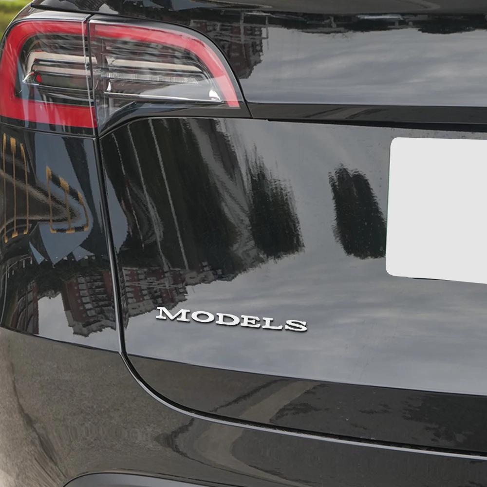 Автомобильная наклейка 2025 Новая Tesla 1 шт. ABS 3D Буквы Логотип Model Y Хромированная Черная Наклейка Значок Эмблема на Задний Багажник Автомобиля Для Tesla Model S M
