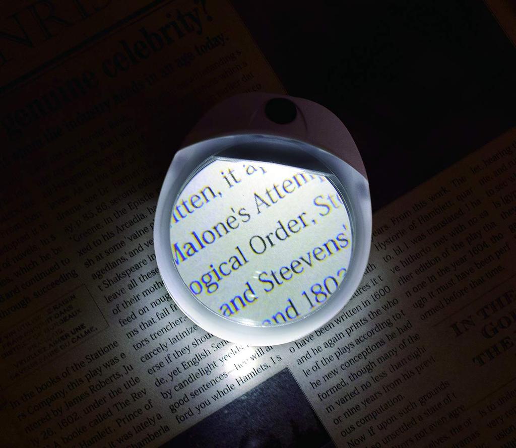 TSK DS-1 Rechargeable Desk Magnifier with 10x Magnification and LED Light, White, 8.5 X 7.3 X 4.3 Cm