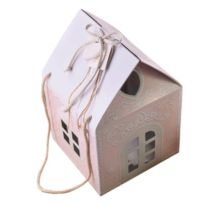 Handmade Christmas Cottage Paper Gift Box for Gift Elegant Holiday Homes Decoration Elegant Party Essential