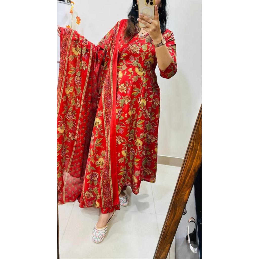 Индийская женская верхняя туника курти брюки дупатта дизайнерский комплект праздничная одежда костюм анаркали VF-3003