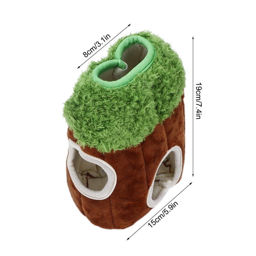 Tree Hollow Shape Raccoon Tree Hide Toy Squeaker Insert Pet Foraging Plush Toy Pet Foraging Game
