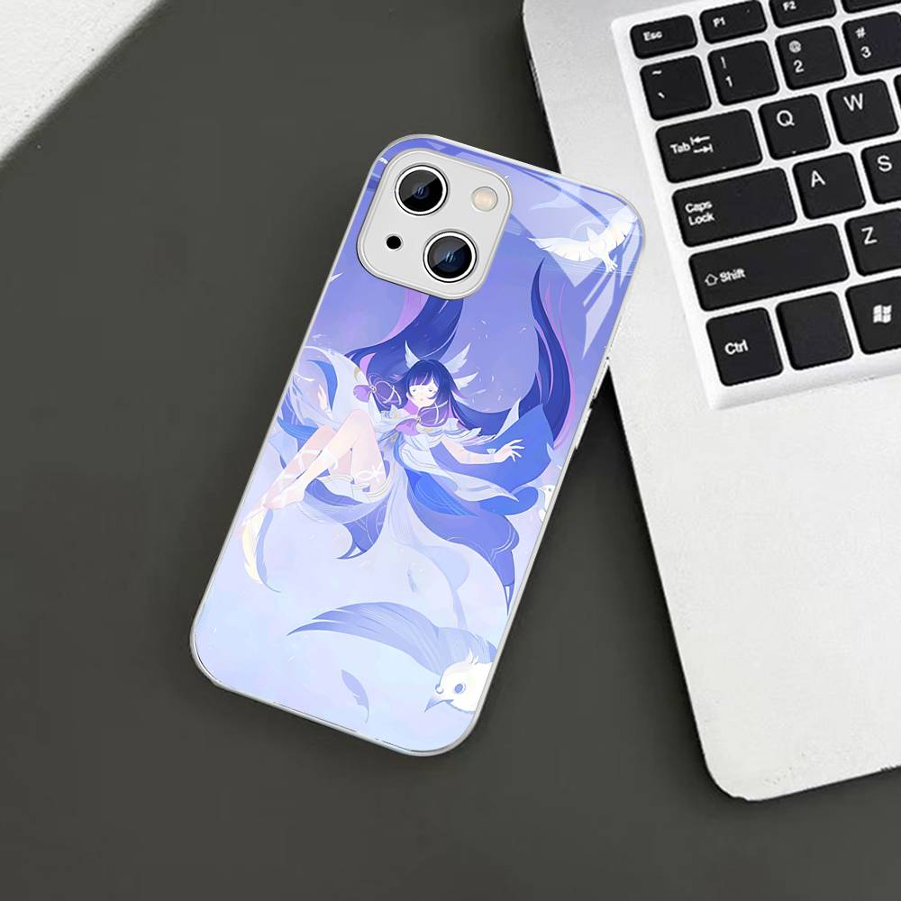Genshin Impact Коломбина Для IPhone 14 13 12 Mini 11 Pro XS Max X XR 14 Plus Закаленное Стекло Чехол