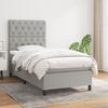 3141969 vidaXL Divan Bed with Mattress Light Grey 80x200 Cm Fabric