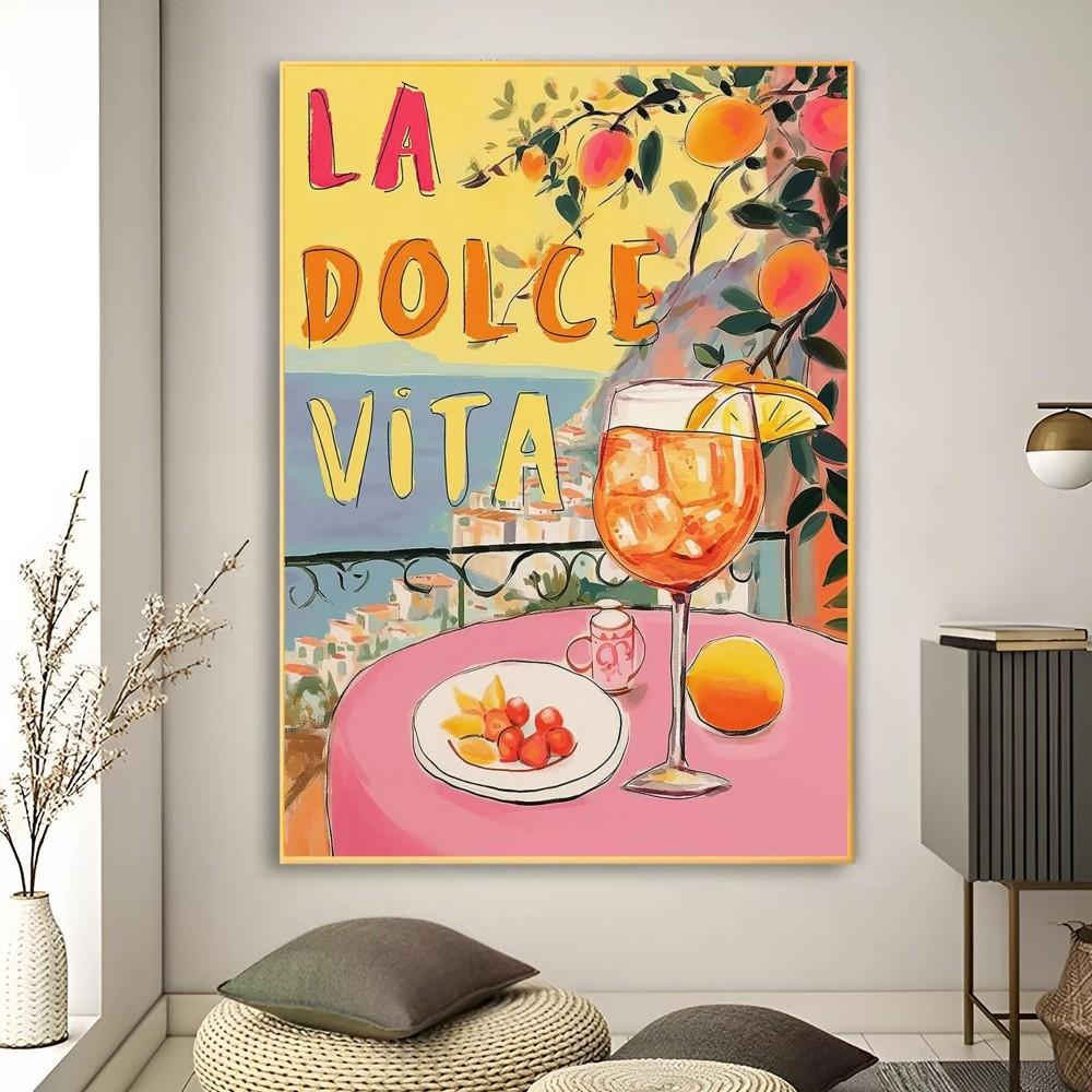 1pc La Dolce Vita Lemon Prints Poster Poster Art Print Bar Living Room Furniture Decor