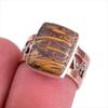 Natural Maryam Jasper Gemstone Two Tone 925 Sterling Silver Ring Size 5.5 r8V74