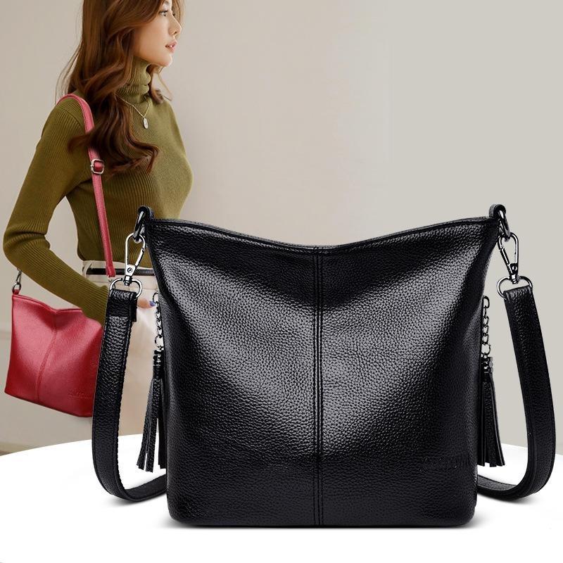 New Women's One Shoulder Messenger Bag Soft Leather Small Square Bag