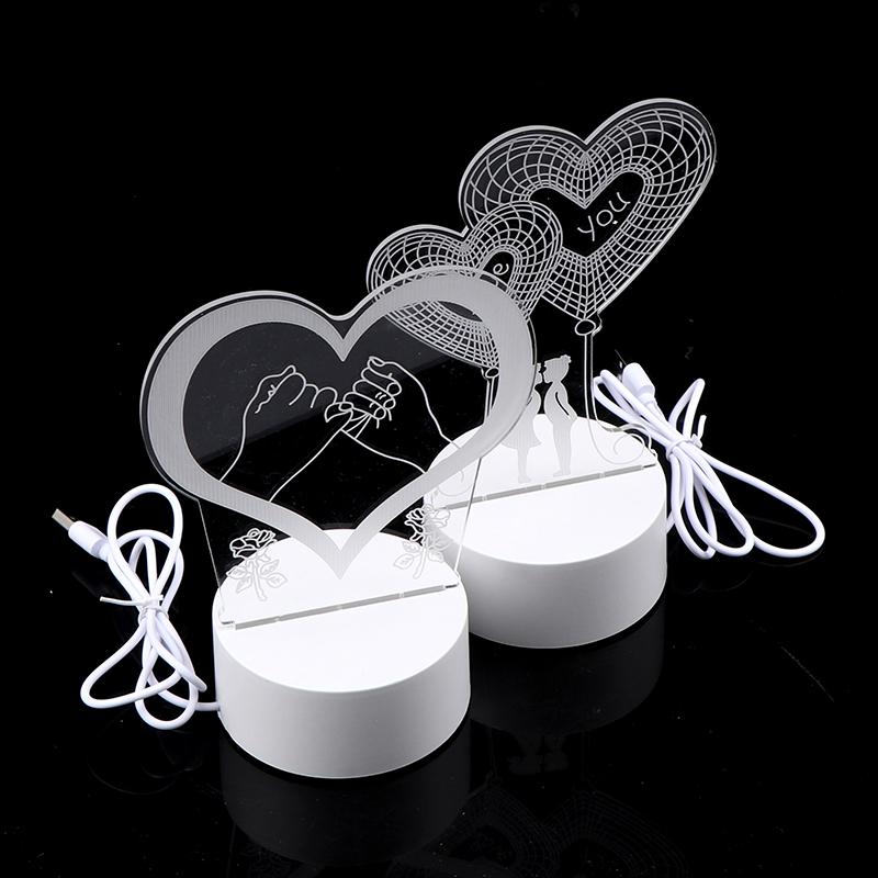 3D Пластина Светодиодная Лампа Креативные Ночники Новинка Иллюзия Ночник Настольная Лампа Домашний Декоративный Подарок