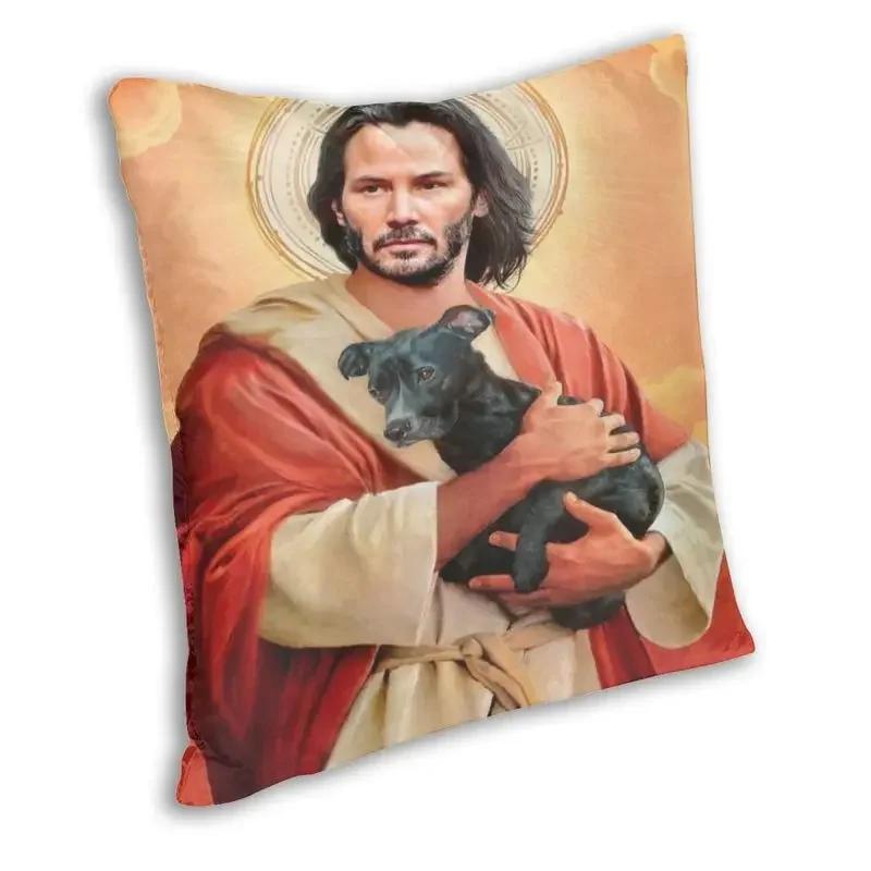Nordic Modern Киану Ривз держит щенка Чехол для подушки из полиэстера Saint Meme Jesus John Wick Наволочка для дивана Украшение для дома