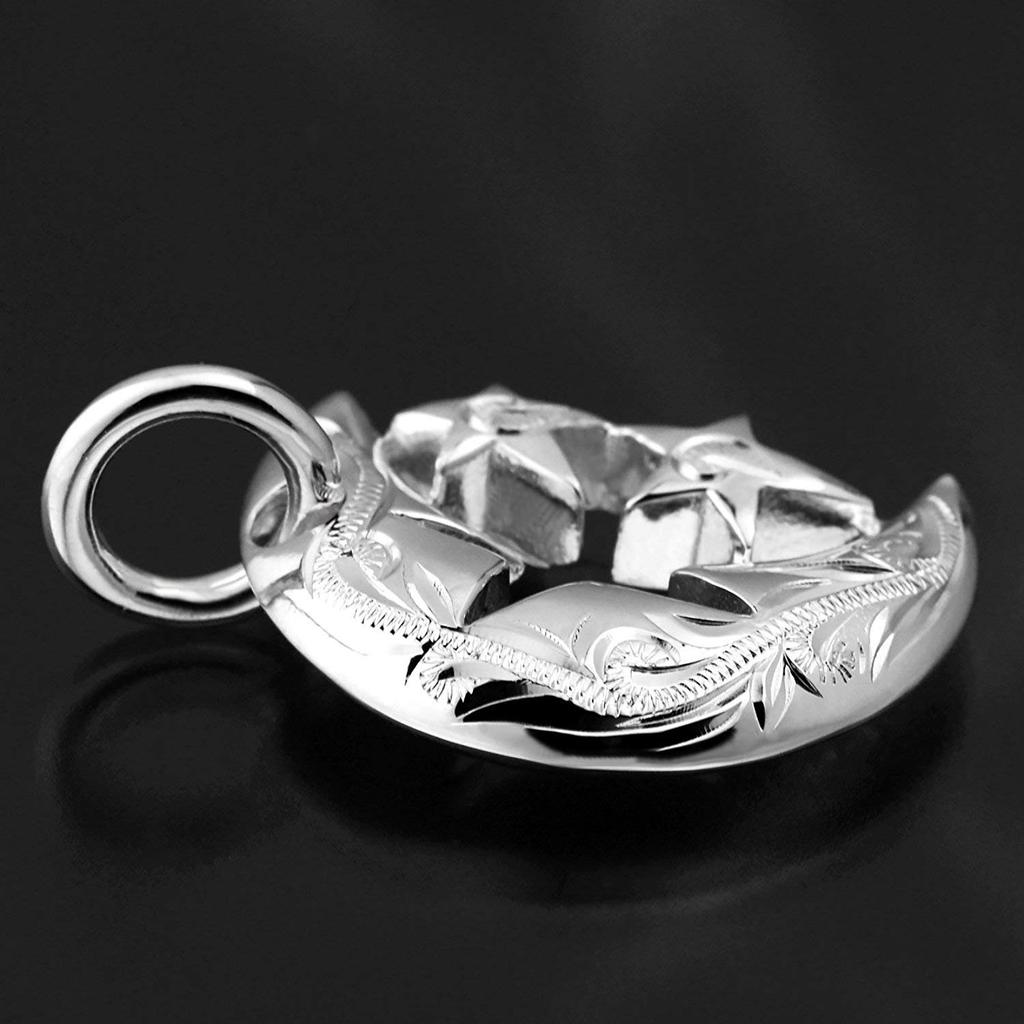 Гавайские украшения ожерелье с подвеской в виде полумесяца и звезды, серебро 925 пробы с веревкой 40 см [Leilani] для мужчин (Приходит Цепь)