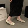 Shallow Mouth Square Head Soft Sole Flat Sole Single Shoes Women's 2024 New Spring French Skirt Mary Jane Shoes