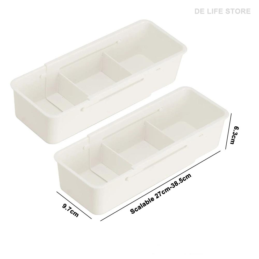 Retractable Drawer Organizer For Desk Length Adjustable Compartment Storage Box Clothes Container Makeup Sorting Storage Box