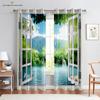 Шторы «Лесной водопад», шторы с изображением природного ландшафта, горный ручей, декор для гостиной и спальни