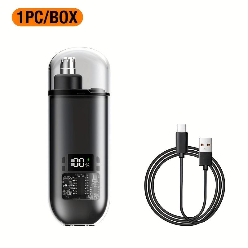 A Mini Portable and Stylish Electric Nose Hair Trimmer with USB Charging Function and Digital Display for Nose Care and Cleaning