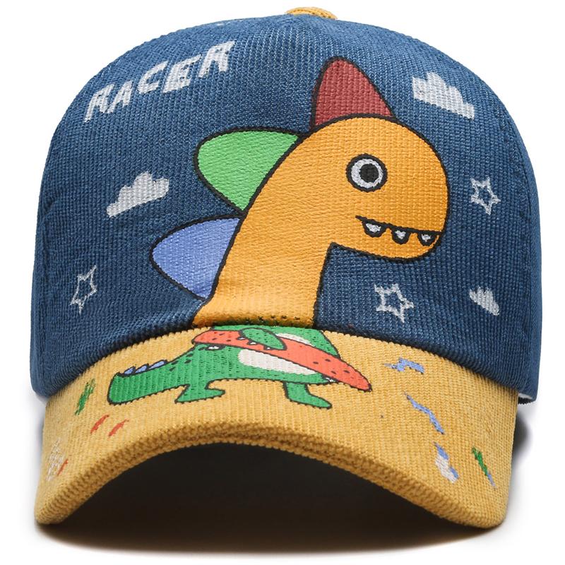 Four Seasons Little Dinosaurs, Children's Hats, Children's Baseball Caps, Cute Cartoon Color-blocked Caps, Outing Sun Hats