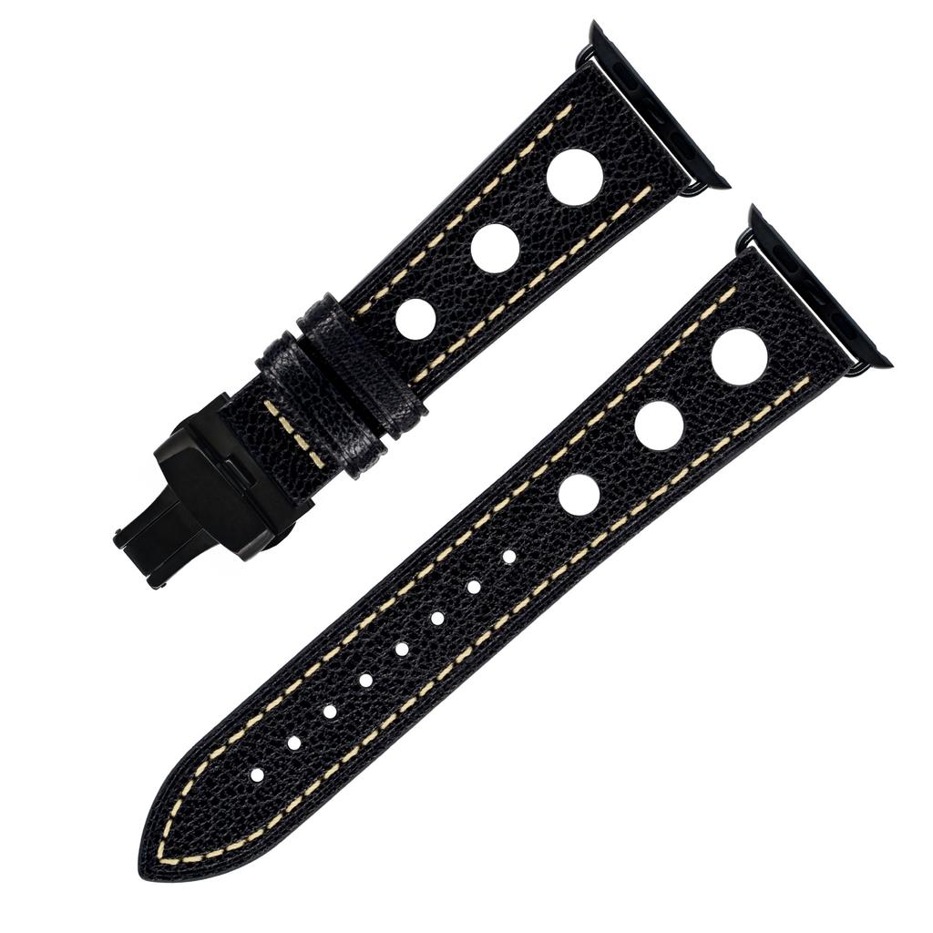 Suitable for Apple Watch Leather Butterfly Buckle Strap