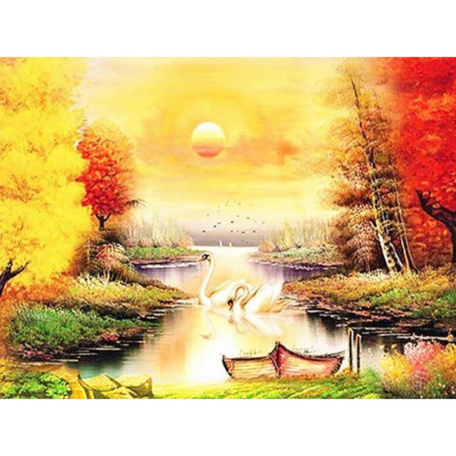 Diy 5D Алмазная картина Кофейная чашка Узор Полный круглый дрель Алмазная вышивка Крестиком