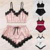 European and American Cross-border Sexy Lace Lingerie Set with Satin Chest Wrap and Lace Panties.