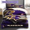 Baltimore Ravens Pattern Bedding Set Quilt Cover Pillowcase Home Decor Gift (1 * duvet cover + 2 * pillowcase, without core)