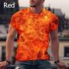 Мужская повседневная футболка с коротким рукавом Burning Flame 3D Printed, модные летние мужские футболки больших размеров