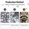 Жемчужная живопись DIY липкий бриллиант креативный милый портрет животного енота набор для алмазной живописи подвесная картина для гостиной