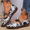 Floral Embroider Flats for Women Plus Size Print Pu Leather Platform Loafers Woman 2025 Summer Soft Sole Non Slip Casual Shoes