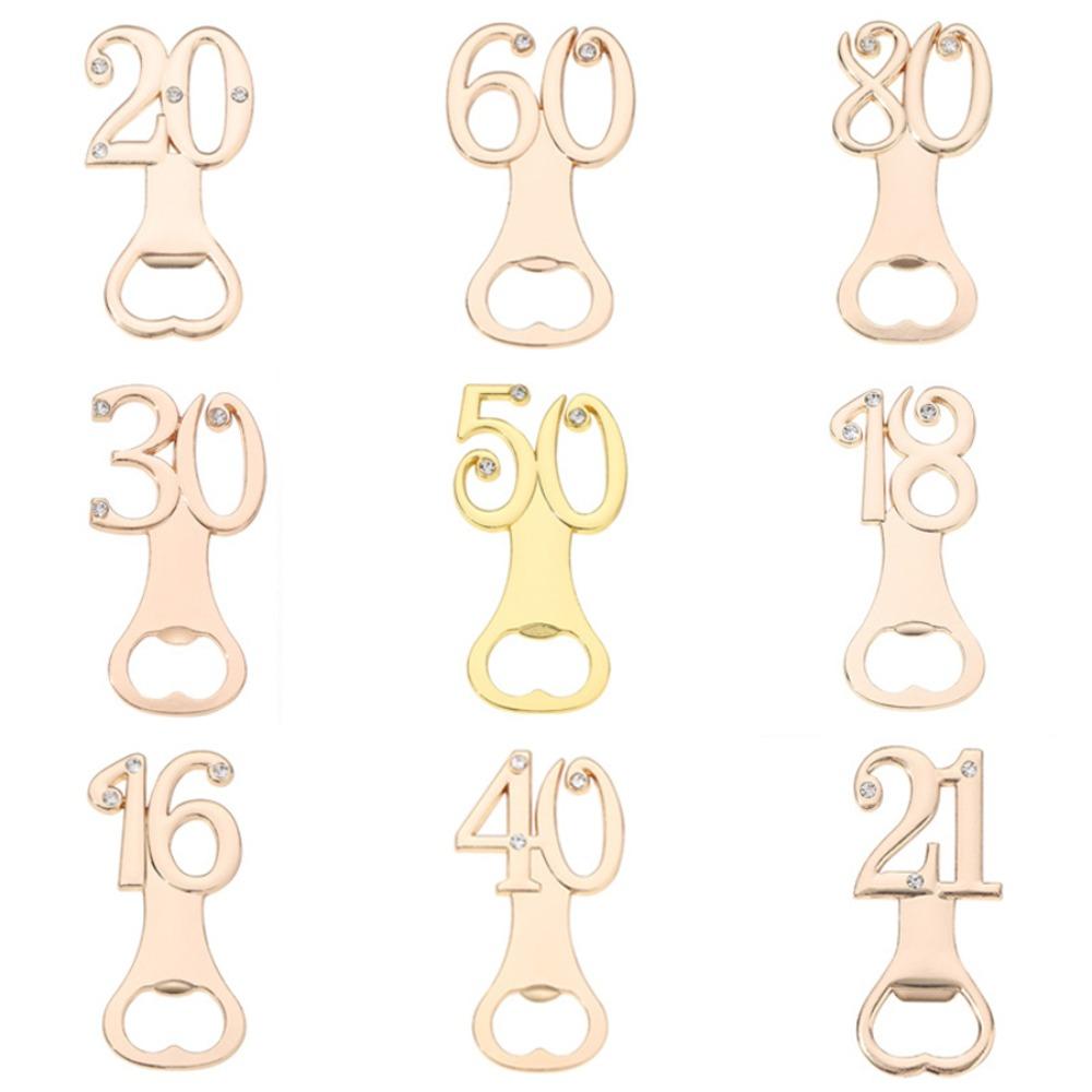 Number Shape Beer Opener Rose Gold Bar Tool New Birthday Bottle Openers Party Supplies