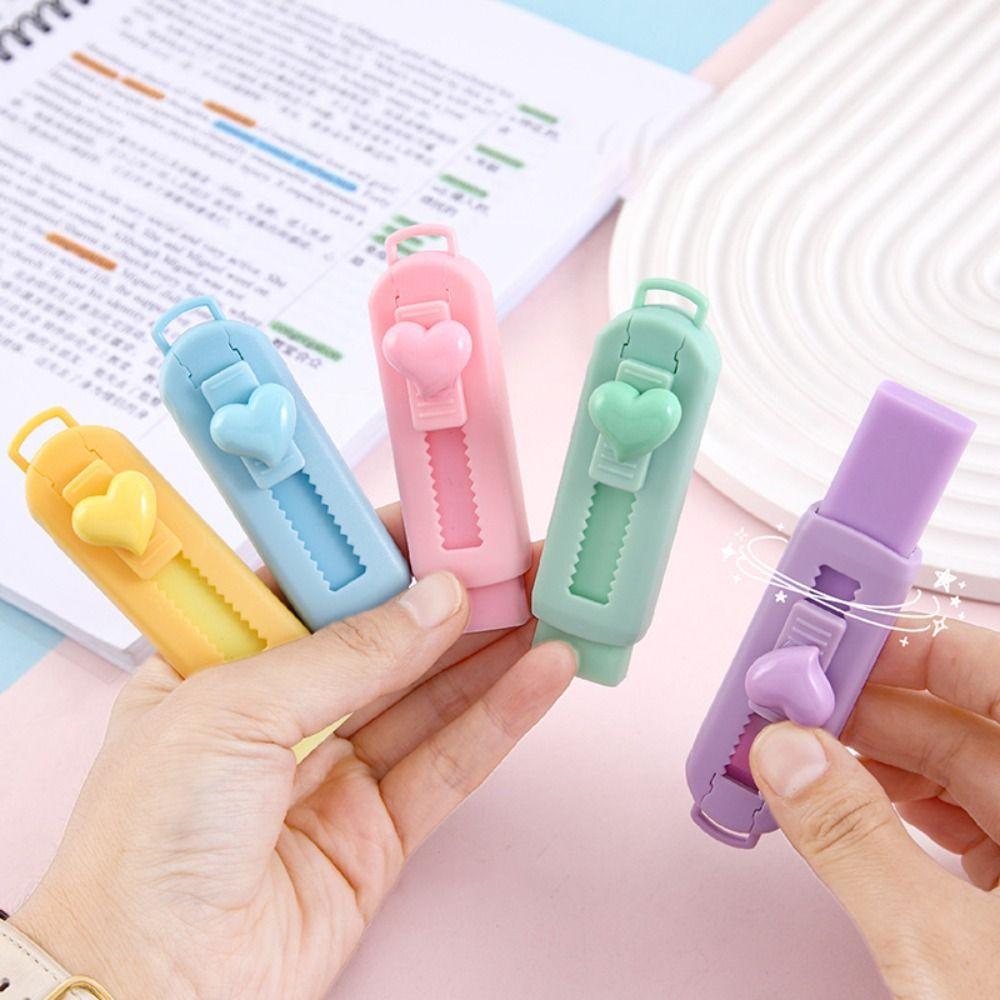 Portable Push-pull Eraser Cartoon Bow Rubber School Supplies Push Pull Rubber Kids