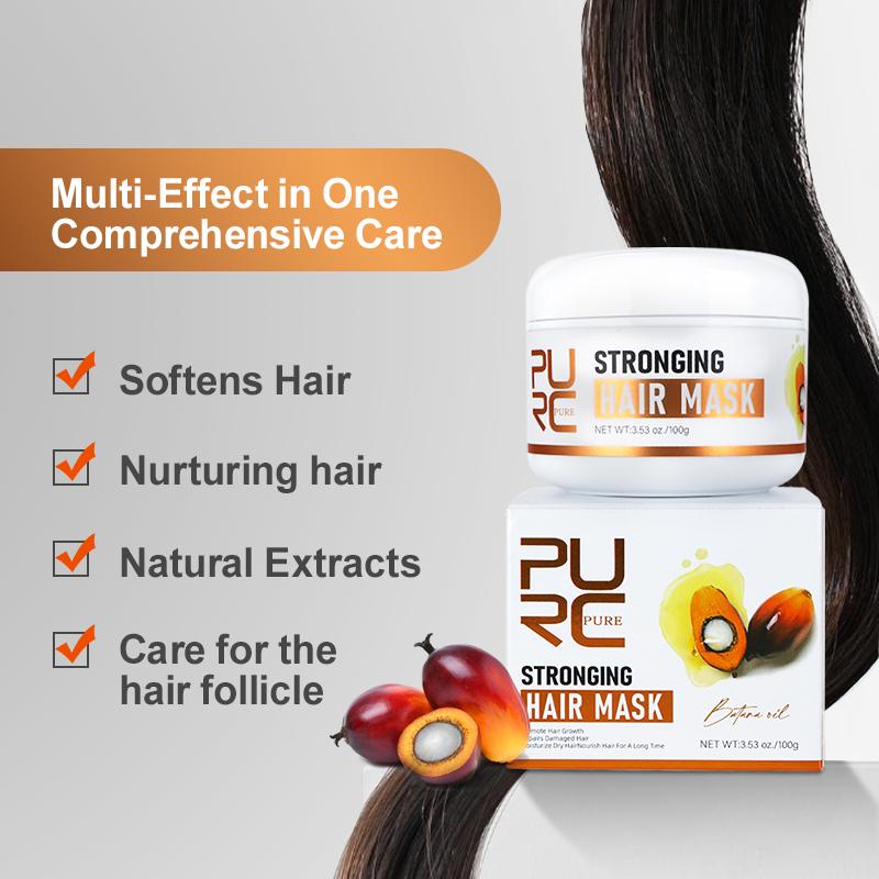 PURC Маска для волос с маслом батана Укрепление корней волос Разглаживание Питание Восстановление Поврежденные вьющиеся волосы Лечение Уход за волосами