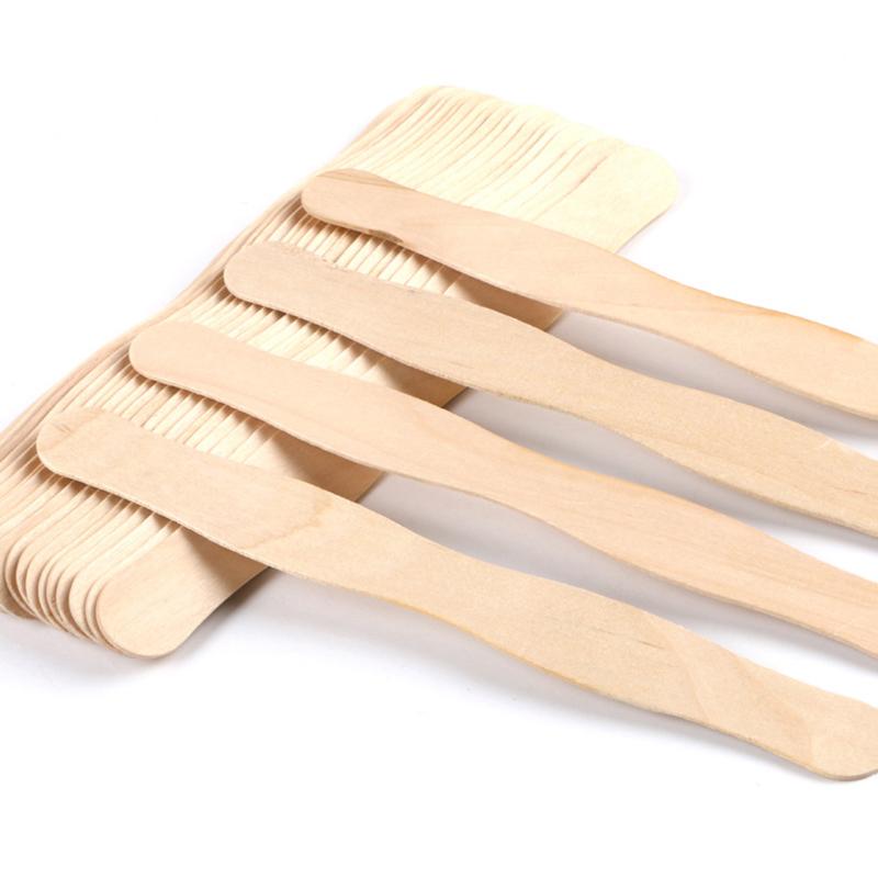 Wooden Popsicle Craft Sticks and Paddle Spoons for DIY Ice Cream Making Crafts Party Kitchen Use 25/50/100PCS