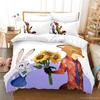 Cartoon Zootopia Zootropolis 3d Printed Duvet Cover Set HD Comforter Cover Bedclothes for Kids Bedding Sets Bedroom Decor
