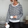 Vintage Fashion Elegant Casual Autumn Women's Leopard Print Long Sleeve Women's Sweater