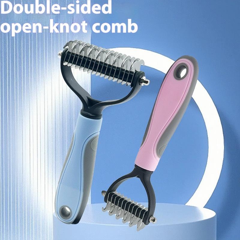 Stainless Steel Pet Grooming Comb Double Sided Dog Cat Detangling Brush for Removing Mats Loose Hair