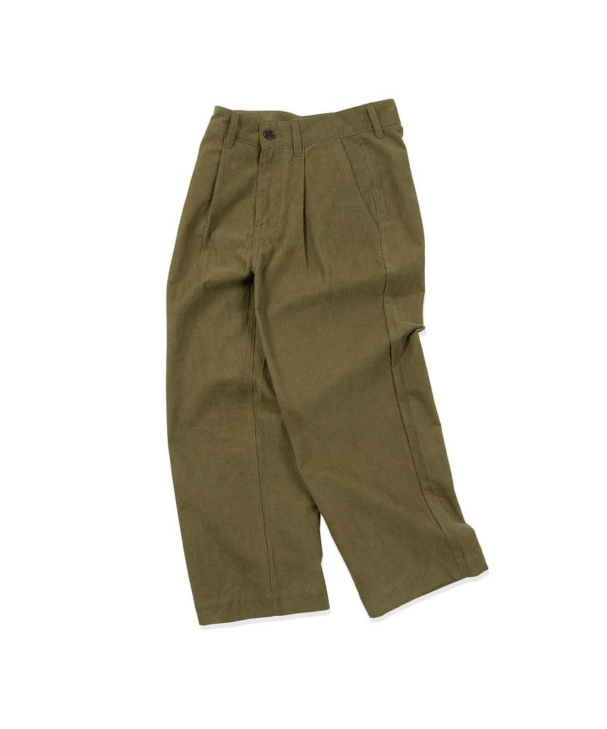 COTTON BELL Corduroy Cinch-Back Pants - Khaki