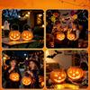 Weatherproof Solar Powered Lanterns Halloween Pumpkin Lantern, Waterproof Outdoor Hanging Light, Orange Compact Lights for Walkways Spooky Face