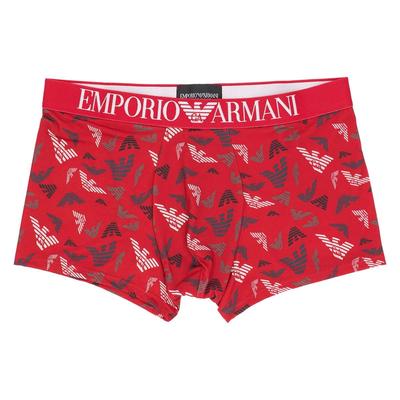 Боксеры из микрофибры с принтом по всей поверхности Emporio Armani, застежка спереди, размер EU, мужские, брендовое нижнее белье, 54095350, M (Размер ЕС), Размер 16 (красный)