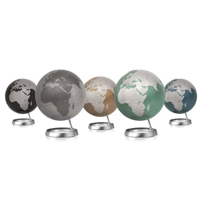 Designer Terrestrial Globe - LOFT ATTITUDE - Silver Blue - PVC and Aluminum