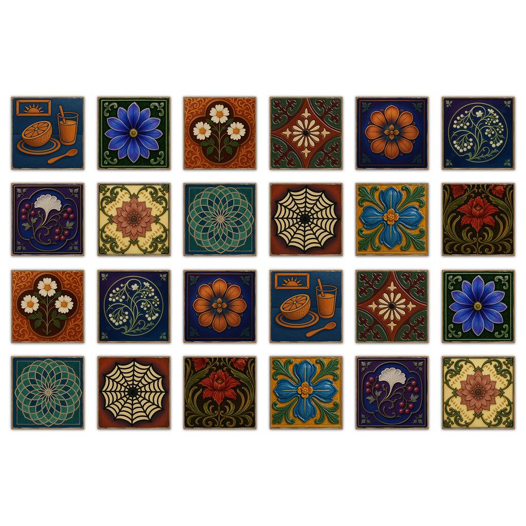 24 шт. Наклейка на стену в европейском стиле под плитку, самоклеящаяся, для кухни, ванной комнаты, декоративные наклейки на плитку, глянцевые хрустальные наклейки на стену