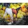 Diamond Embroidery Horse Drinking Water Cross Stitch Diamond Painting Wall Stickers Home Decor